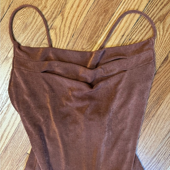 Runaway the Label | Slinky Slip Dress in Cinnamon | Size M - Picture 3 of 9